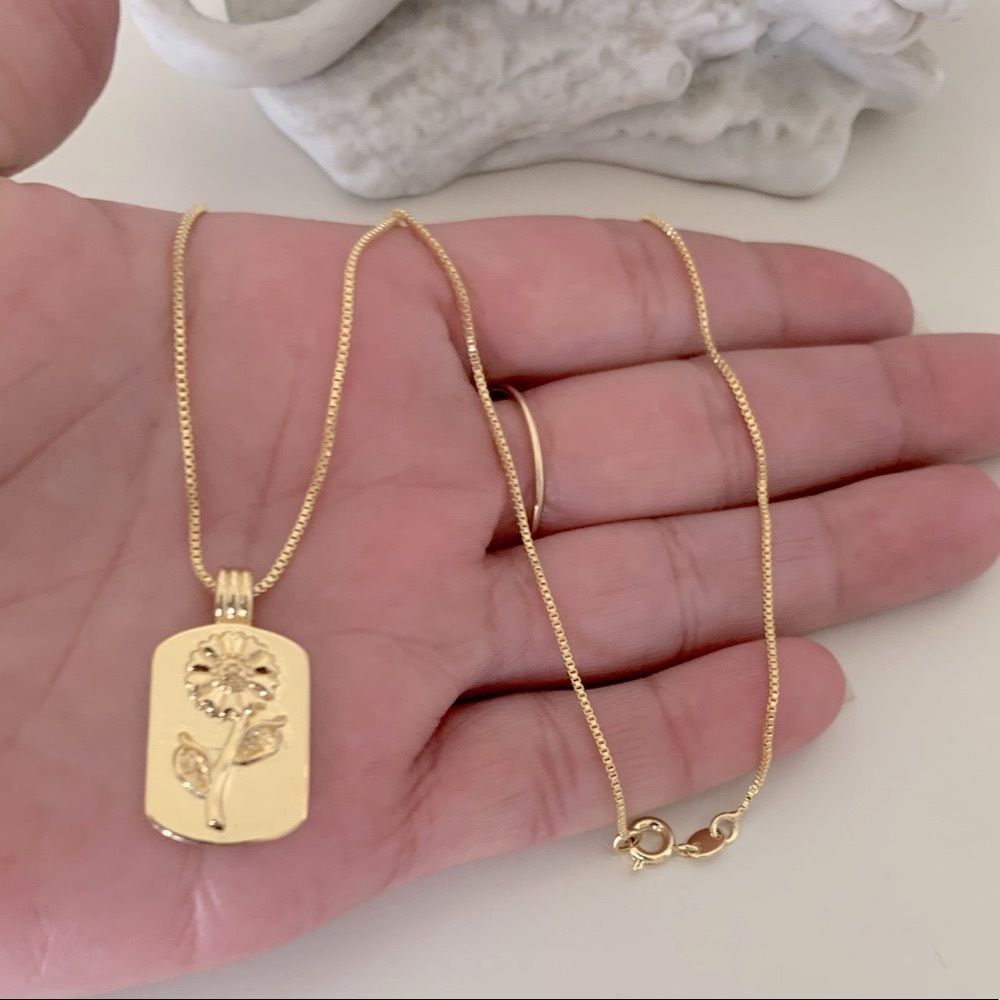 Sunflower Necklace | 14k Gold Filled - Picture 6 of 6